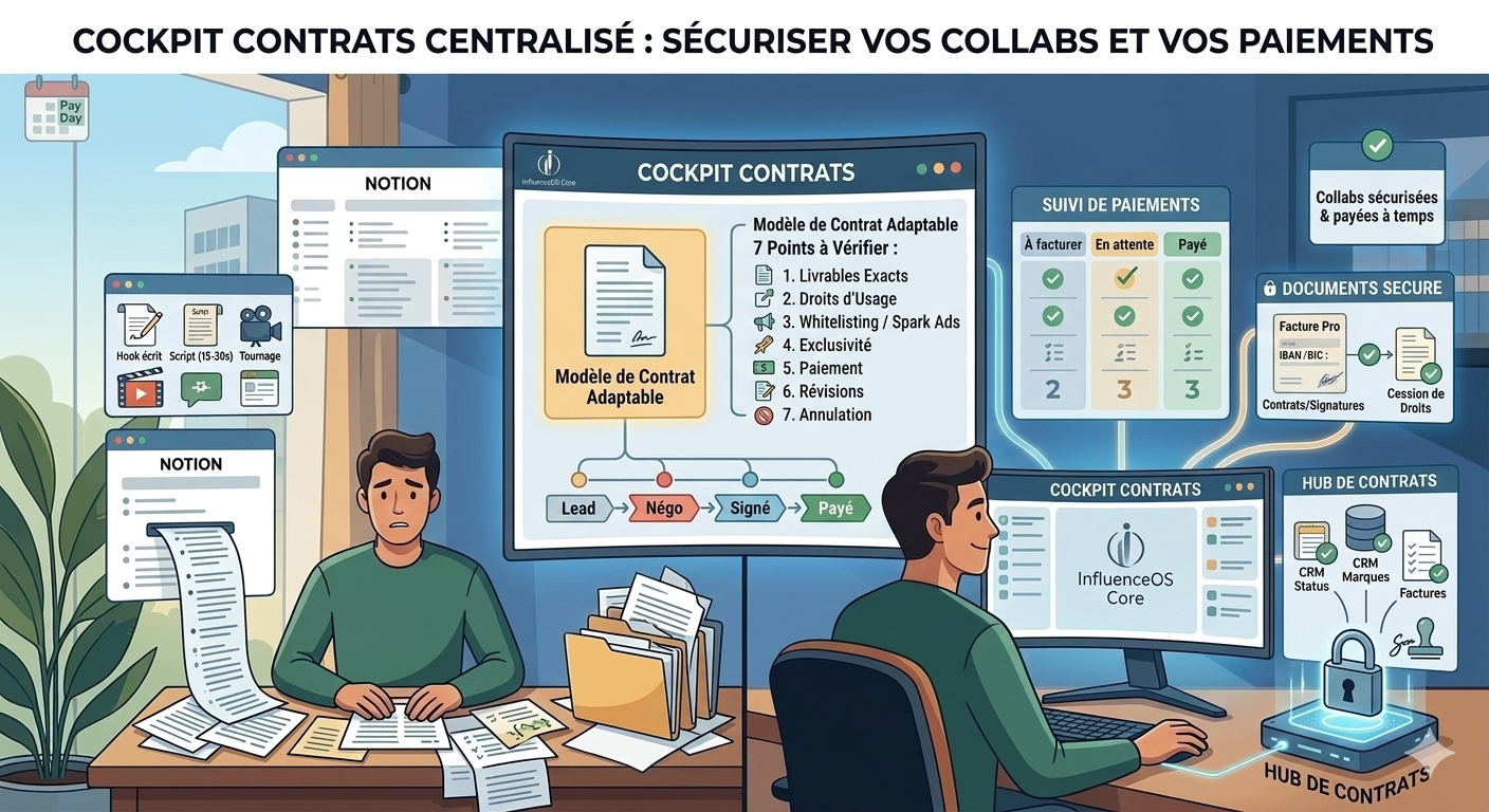 Contrat créateur de contenu : ce que tu dois absolument sécuriser avant une collab